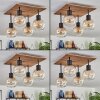 VOUHET Ceiling Light brown, Wood like finish, black, 4-light sources