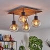 VOUHET Ceiling Light brown, Wood like finish, black, 4-light sources