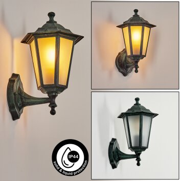LORIA Outdoor Wall Light green, black, 1-light source