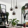 GASTOR Pendant Light - glass chrome, Smoke-coloured, 3-light sources