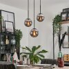 GASTOR Pendant Light - glass chrome, Smoke-coloured, 3-light sources