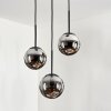 GASTOR Pendant Light - glass chrome, Smoke-coloured, 3-light sources