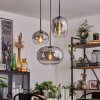 APEDO Pendant Light - glass clear, Smoke-coloured, 3-light sources