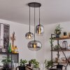 APEDO Pendant Light - glass clear, Smoke-coloured, 3-light sources
