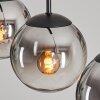 GASTOR Pendant Light - glass chrome, clear, Smoke-coloured, 5-light sources