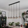 GASTOR Pendant Light - glass chrome, clear, Smoke-coloured, 5-light sources