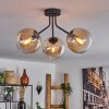GASTOR Ceiling Light - glass Amber, clear, black, 3-light sources