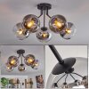 KOYOTO Ceiling Light - glass chrome, clear, Smoke-coloured, 5-light sources