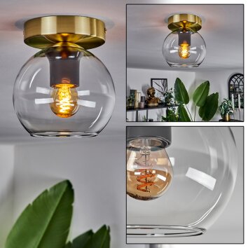 KOYOTO Ceiling Light - glass brass, black, 1-light source