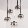 APEDO Pendant Light - glass clear, Smoke-coloured, 5-light sources