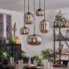 APEDO Pendant Light - glass Smoke-coloured, 5-light sources