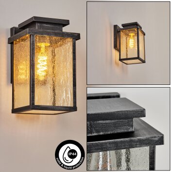 TIEVA Outdoor Wall Light black, silver, 1-light source