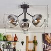 KOYOTO Ceiling Light - glass chrome, clear, Smoke-coloured, 3-light sources