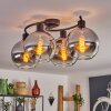 KOYOTO Ceiling Light - glass chrome, clear, Smoke-coloured, 4-light sources
