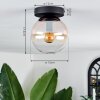GASTOR Ceiling Light - glass Amber, clear, 1-light source