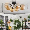 CHEHALIS Ceiling Light Amber, 6-light sources