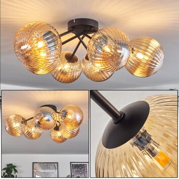 CHEHALIS Ceiling Light Amber, 6-light sources