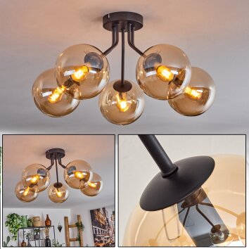 GASTOR Ceiling Light - glass Amber, 5-light sources