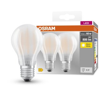 OSRAM CLASSIC A Set of 2 LED E27 6.5 Watt 2700 Kelvin 806 Lumen