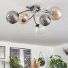 CHEHALIS Ceiling Light Amber, clear, Smoke-coloured, 6-light sources
