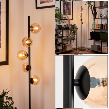 REMAISNIL Floor Lamp - glass black, 5-light sources