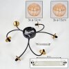 CHEHALIS Ceiling Light - glass gold, black, 6-light sources