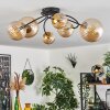 CHEHALIS Ceiling Light - glass gold, black, 6-light sources