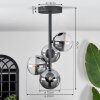 CHEHALIS Ceiling Light - glass clear, Smoke-coloured, 4-light sources