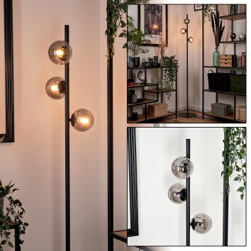 REMAISNIL Floor Lamp - glass black, 3-light sources