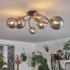 CHEHALIS Ceiling Light - glass gold, black, 6-light sources
