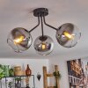 KOYOTO Ceiling Light - glass black, 3-light sources