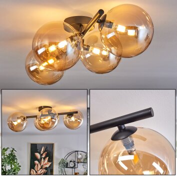CHEHALIS Ceiling Light - glass Amber, 4-light sources