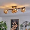 CHEHALIS Ceiling Light - glass Amber, 4-light sources