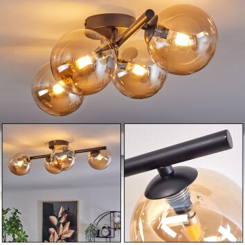 CHEHALIS Ceiling Light - glass Amber, 4-light sources