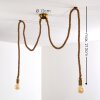 Tenna Kordel Pendant Light brown, black-gold, 2-light sources