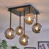 CHEHALIS Ceiling Light - glass gold, black, 5-light sources
