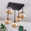 CHEHALIS Ceiling Light - glass gold, black, 5-light sources