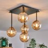 CHEHALIS Ceiling Light - glass gold, black, 5-light sources