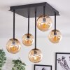 CHEHALIS Ceiling Light - glass gold, black, 5-light sources