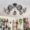 KOYOTO Ceiling Light - glass chrome, clear, Smoke-coloured, 7-light sources