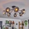 KOYOTO Ceiling Light - glass chrome, clear, Smoke-coloured, 7-light sources