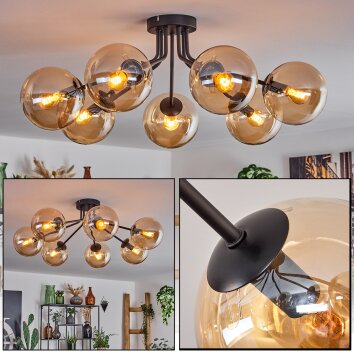 GASTOR Ceiling Light - glass Amber, 7-light sources