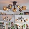 GASTOR Ceiling Light - glass Amber, clear, Smoke-coloured, 7-light sources