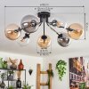 GASTOR Ceiling Light - glass Amber, clear, Smoke-coloured, 7-light sources