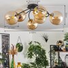 CHEHALIS Ceiling Light - glass gold, black, 6-light sources