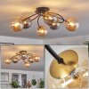 CHEHALIS Ceiling Light - glass gold, black, 6-light sources