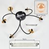 CHEHALIS Ceiling Light - glass gold, black, 6-light sources