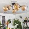 CHEHALIS Ceiling Light - glass gold, black, 6-light sources