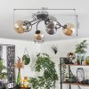 CHEHALIS Ceiling Light - glass Amber, Smoke-coloured, 6-light sources