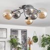 CHEHALIS Ceiling Light - glass Amber, Smoke-coloured, 6-light sources